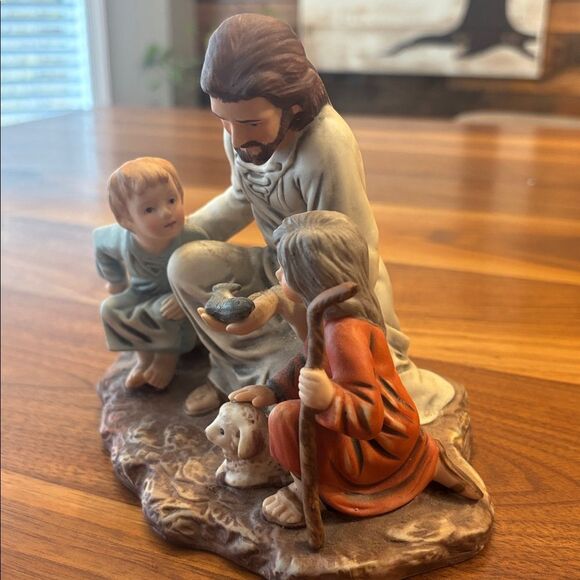 Homco Vintage 1983 The Fisherman Jesus with Children Masterpiece Porcelain - Picture 8 of 11